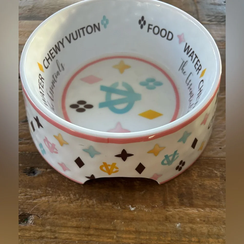 Chewy Vuiton Pet Water Food Bowl Haute Diggity Dog